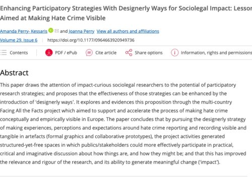 Enhancing Participatory Strategies With Designerly Ways for Sociolegal Impact: Lessons From Research Aimed at Making Hate Crime Visible