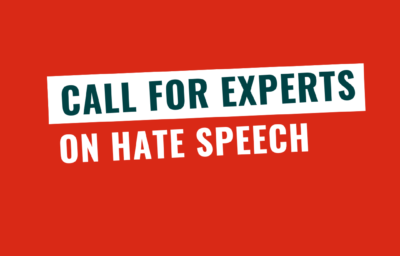 Call for experts on hate speech